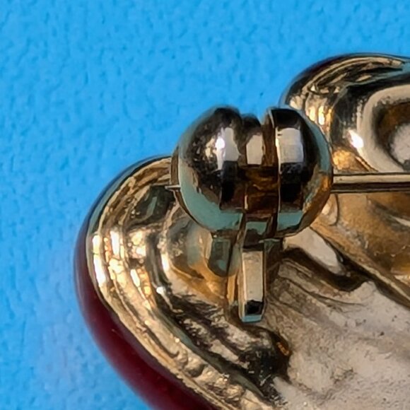 Red Enamel with Crystal Bow Pair of Tap Shoes Brooch - Picture 5 of 7